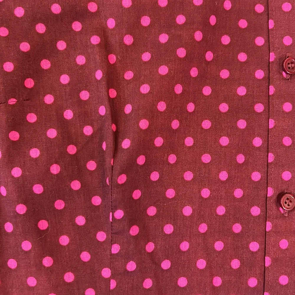 The Limited Maroon Button Down with Pink Polka Dots - Size L - Picture 6 of 6